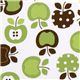 beautiful green apples fabric white Robert Kaufman 1