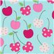 beautiful light blue cherry fabric Robert Kaufman 1