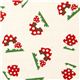 beige Kokka oxford fabric with toadstools from Japan 1