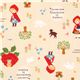 beige Little Red Riding Hood Push PIN X Kokka Fabric 1
