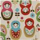 beige big matryoshka dolls Kokka fabric babushka 1