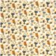 beige birch organic fabric from the USA animals & mushrooms 2