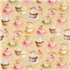 beige cupcakes fabric cherry Robert Kaufman kawaii 2