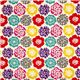 beiger echino Canvas Stoff mit bunten Blumen aus Japan 2