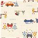 beige lino fabric robots cars de Kokka Japan 1