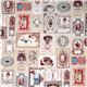 beige old-fashioned retro fabric by Kokka Japan 2