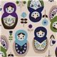 big matryoshka dolls Kokka fabric babushka purple 1