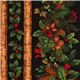 black Christmas fabric with mistletoe fir cone 1
