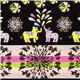 black Kokka oxford fabric with elephants 1