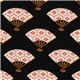 schwarzer Michael Miller Japanische Kimono Fächer Stoff 1