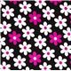 black Michael Miller fabric rosa-white flowers 2