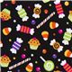 black Riley Blake Halloween fabric colourful candy 1