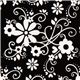 black Riley Blake fabric with flowers & embellishments 1