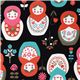 schwarze grosse Matroschka Puppen Kokka Stoff Babuschka 1