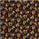 schwarzer Canvas Stoff bunte kawaii Pilze Kokka Japan 2