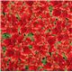 black designer Christmas fabric with red poinsettia 2