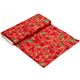 black designer Christmas fabric with red poinsettia 3