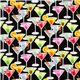 black designer fabric with cocktail martini glas olive 2