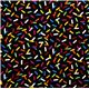 black designer fabric with funny colourful sprinkles 2
