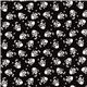 black designer fabric with retro skulls from the USA 2