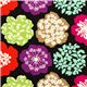 black echino canvas fabric colourful flowers du Japon1