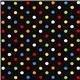 schwarzer Stoff bunte Polka Dot Punkte von Robert Kaufman 2