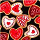 black fabric heart cookies pastry Realizzato da Robert Kaufman 1