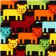 black fabric with funny lions Realizzato da Robert Kaufman 1