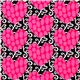black fabric with pink hearts par Robert Kaufman 1