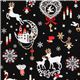 schwarz kawaii Weihnachtsstoff Bambi Hase Glitzer Japan 1