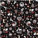 schwarz kawaii Weihnachtsstoff Bambi Hase Glitzer Japan 2