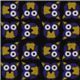 black owls Kokka oxford cloth fabric kawaii Japan 1