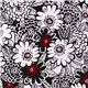 black-white Michael Miller fabric with big flowers 1
