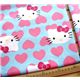 blue Hello Kitty Fabric with pink hearts kawaii 0.5m 1