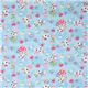 blauer japanischer Stoff Hasen Bren Blumen aus Japan 2