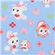 blue Japanese fabric bunny doggy strawberry flowers 1