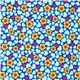 blauer japanischer Blumen Stoff mit Äpfel Herzen 2