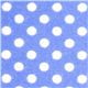 blauer Michael Miller Flanellstoff weiße Polka Punkte 1