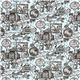 blue Puss in Boots fairy tale fabric par Kokka Japan 2