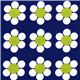 blue Robert Kaufman fabric with white flowers 1