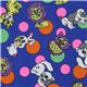 blue animals fabric lion tiger bunny owl by Kokka Japan 1