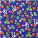 blue animals fabric lion tiger bunny owl by Kokka Japan 2