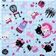 blauer Canvas Stoff Kätzchen Geschenke Japan kawaii 1
