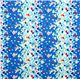 blauer echino Canvas Stoff Blätter & Vögel aus Japan 2