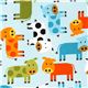 blue fabric with dotted cows de Robert Kaufman USA 1
