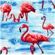 blue flamingo fabric by Timeless Treasures from the USA 1