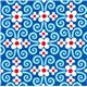 blue flower organic fabric white petals by Robert Kaufman 1