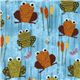 blauer Frosch Stoff Schmetterling Robert Kaufman 1