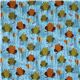 blauer Frosch Stoff Schmetterling Robert Kaufman 2