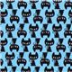 blue kitty Kokka oxford cloth fabric kawaii from Japan 1